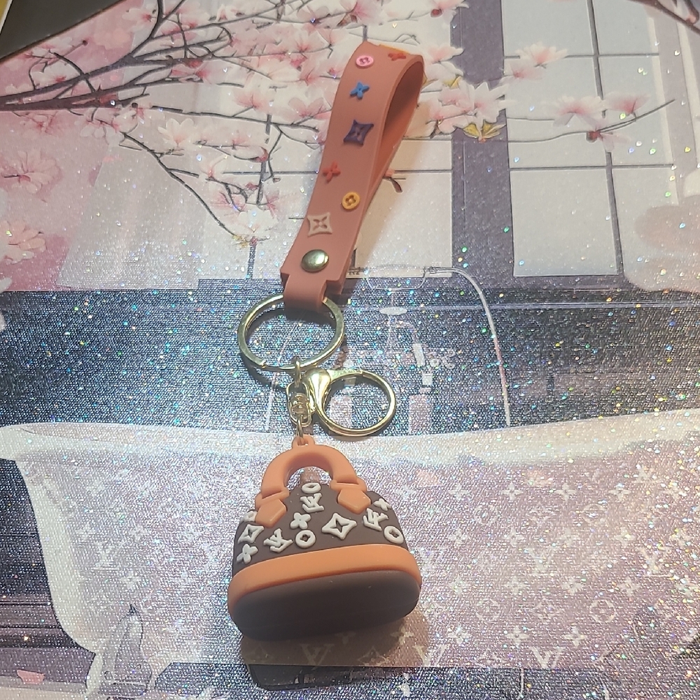 Stylish Pink and Brown Key & Card Holder